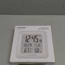 KADAMS Bathroom Clock 9.5" Kitchen Wall Clock with Large LCD Screen  Shower Clock with Suction Cup,Temperature, Humidity, Calendar  Water-Resistant, 4 Mounting Options, Silver