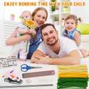 Pipe Cleaners Craft,Sunflower Pipe Cleaner Flowers,4 Assorted Colors Pipe Cleaners Bulk,Chenille Stems for DIY Flower Making Kit with Floral Wires,Scissors,Ruler,Hot Melt Glue Guns and Glue Sticks (bud,Large and small sunflowers)