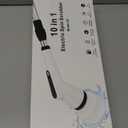 Electric Spin Scrubber, Dreazu IPX7 Shower Scrubber with 7 Replaceable Brush Heads & Retractable Handle, 2-Speed Adjustable Shower Cleaner for Bathroom, Bathtub, Kitchen, Tile Floors (White&black)