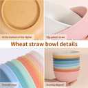 Reusable Bowls Set Unbreakable Cereal Bowls,24 OZ Wheat Straw Fiber Lightweight Bowl Sets 8, Microwave and Dishwasher Safe,Use for Ramen, Soup, Salad