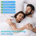 Snoring Chin Strap Comfortable Universal Snoring Devices Adjustable Effective Stop Snoring Sleep Snore Reducing Aid for Women and Men (Black)