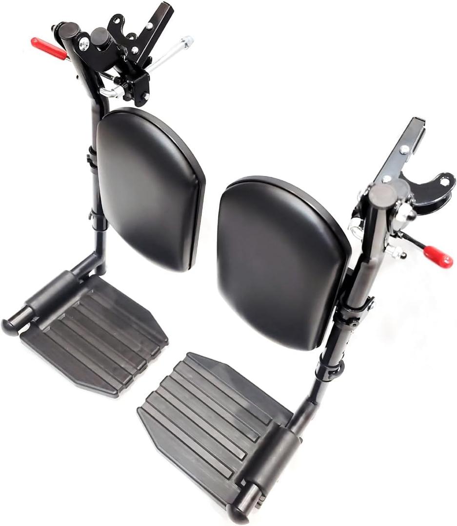 Wheelchair elevating Leg Rest with Padded Calf Pads,Foot Rest,for Drive Reclining and Standard Wheelchair, Transport Chair. Universal Replacement Parts, T94(1pr,Black)