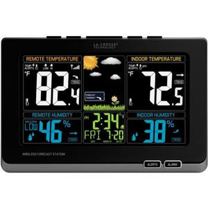 La Crosse Technology 308-1414MB-INT Wireless Color Weather Station with Mold Indicator, Black