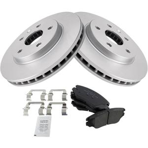 TRQ Front Brake Pad & Rotor Kit Brake Pads Brake Rotor Ceramic Premium G-Coated Compatible with 2012-2016 Buick LaCrosse 2011-2017 Regal 2013-2015 Chevrolet Malibu 2016 Malibu Limited (BKA14177, Premium Ceramic)