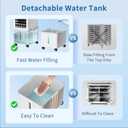 Portable Air Conditioners, Swamp Cooler Portable AC Unit with Removable 2.6 Gal Water Tank, Windowless Evaporative Air Cooler with 3 Speeds for Bedroom & Office, Fast Cooling Portable AC for Home Use, Normal