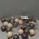 Suilung 24 Pcs Neutral Textured Christmas Ball Ornaments 2.36'' Vintage Christmas Tree Decor Modern Rustic Brown Ornaments with Loop Shatterproof Hanging Ball for Xmas Farmhouse Decor (Vintage Copper)