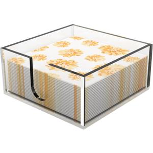 Rubtlamp Count of 1 Acrylic Cocktail Napkin Holder - 0.2Inch Thickness Bathroom Napkins Holder - Square Tissue Dispenser - Luncheon Napkins Holder for Table and Kitchen (Clear, 5.5X5.5X2.5)