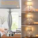 Seealle Touch Bedside Lamps for Nightstand Set of 2 - Bedroom Lamps with USB C+A, 3 Way Dimmable Nightstand Lamps, Brushed Nickel Table Lamps for Living Room (Bulbs Included)