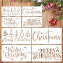 Merry Christmas Stencils for Painting on Wood Signs Reusable Small and Large Merry Christmas Stencil for Door Hanger Doormats Home Canvas Crafts Wall Holiday (Merry8)