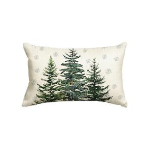 AVOIN colorlife Christmas Trees Snowflake Throw Pillow Cover, 12 x 20 Inch Winter Holiday Cushion Case Decoration for Sofa Couch