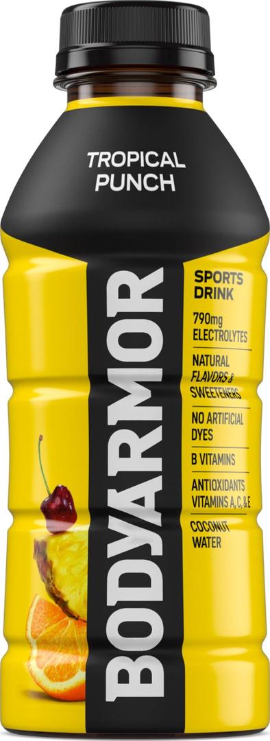 BODYARMOR Tropical Punch Electrolyte Sports Drink Bottle, 16 fl oz