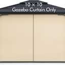 Gazebo Universal Replacement Privacy Curtain - Wonwon Privacy Panel Canopy Side Wall with Zipper for 10' x 10' Outdoor Gazebo (Beige), Beige-1010-ZYB