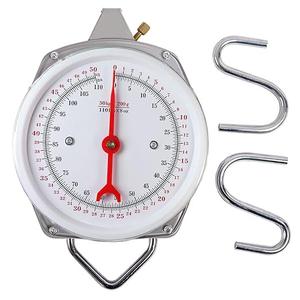 Precision Hanging Scale, 110 LB / 50KG Spring Dial Weight Scale Large Game Scale, Heavy Duty Mechanical Kitchen Weighing Food Scale for Market, Feeding, Kitchen