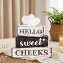 4 Pcs Bathroom Wooden Tiered Tray Decor, Bathroom Table Decorations