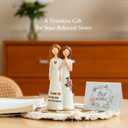 Resin Sister Figurine Statue, 6" Hand-Painted Friendship Sculpture for Best Friends, Sisters, Women  Unique Gift for Birthday, Christmas, Elegant Home Decor Keepsake with Best Wishes Card (White)