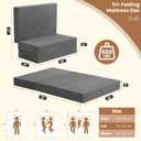 Erament 6 Inch Tufted Folding Mattress Twin Foam Bed, Tri-Fold Mattress,Foldable Floor Couch Guest Bed Topper Portable Camping Sleeper with Corded Fabric