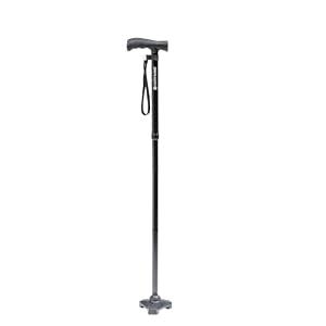 HurryCane Freedom Edition Foldable Walking Cane With T Handle - Enhanced Mobility Support - Patented SteadiGrip Base - Adjustable Height - Lightweight Foldable Design - Black