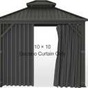 Hugline Gazebo Universal Replacement Privacy Curtain 10' x 10' Gazebo Side Wall Outdoor Privacy Panel with Zipper (Black)