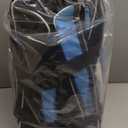 Double Roller 2 Ball Bowling Bag with Separate Shoe Compartment for Bowling Shoes (Up To US Men Size 15) and Abundant multifunction Accessory Pocket, Upgraded fabric, Retractable Handle - Extends to 40" (Black-Blue)