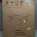 Fivenl 2 Pack 6 Feet Portable Folding Table White, Steel Legs Fold-in-Half with Carrying Handle Rectangular Plastic Foldable Table for Party, Wedding, Camping, Picnic, Dining, Indoor Outdoor Events