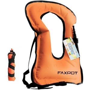 Faxpot Snorkel Vest, Adults Portable Kayaking Buoyancy Inflatable Swim Vest Jackets, Diving Surfing Adjustable Snorkeling Vest Swimming Jacket for Outdoor Water Sports Fun Safety