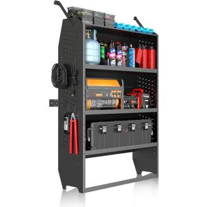 42" W x 60" H x 13" D Cargo Van Shelving Storage System Fit for Ford Transit, Ram Promaster, Nissan NV, Mercedes-Benz Sprinter Medium/High Roof