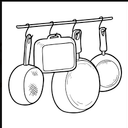 Wall Mounted Pot Rack, 23.8 Inch Pot and Pan Organizer with 2 Tier Hanging Rails, 12 S-Hooks, Metal Pot Rack for Kitchen Cookware Organizer, Space Saving, for Kitchen Utensils, Black PR01BK