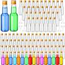 120 Pcs Mini Liquor Bottles Airtight Shot Miniature Empty Plastic Alcohol Spirit Shot Bottles with Funnels for Party Favors, Weddings(3.3 oz,Gold)