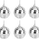 Mirror Disco Balls Set - Christmas Balls Christmas Tree Decoration Ornaments Party Decoration Bright Reflective Mirror Easy to Hang Suitable for Christmas, Wedding, Family Party Decoration (Pack of 6)