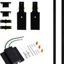 VANoopee 6.6FT H Track Lighting Rails Black, H Type Track Lighting Kit with Floating Canopy Connector, End Caps, Live End Feeds, I Connectors, Compatible with Single Circuit H Style Track System