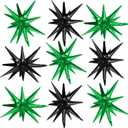 Black Green Star Balloons,9Pcs 22Inch Black Green Explosion Spike Cone Helium Polyester Film Star Foil Balloons for Birthday Anniversary Baby Shower Disco Party Decorations