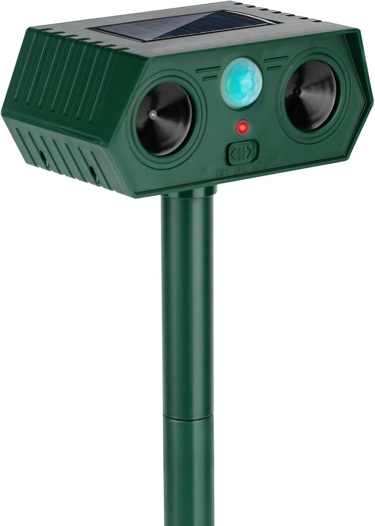 Ultrasonic Animal Repellent Outdoor Deer Repellent Devices Solar Animal Repeller Motion Activated Deterrent to Scare Cat Squirrel Rabbit Skunk Raccoon Lawns 28