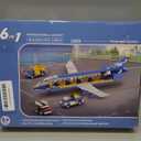 City Passenger Airplane Building Set,510 PCS STEM 6 in 1 Airport Passenger Plane Building Block Toy with Baggage Truck, Shuttle Bus, Christmas Birthday Gifts for Adults Boys Girls Age 6-12+