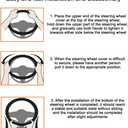 2 x BESULEN Leather Car Steering Wheel Cover, Carbon Fiber Anti-Slip Automotive Steer Wheel Protector, Soft Breathable Vehicle Interior Decor Accessories, 15Inch Universal for SUV, Truck, RVBlack