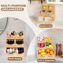 Tfro & Cile Bamboo Potato and Onion Storage Bins Pantry Organizers 3 Tier Stackable Vegetable Baskets Multipurpose Fruit Organization Containers for Kitchen - Set of 5