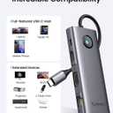 ORICO USB C Docking Station, 8-in-1 Laptop USB C Dock with 4K HDMI, VGA, Gigabit Ethernet, 3*USB 3.0 & 1*USB 2.0, 100W Power Delivery Compatible with MacBook, iPad, Steam Deck or Other Type C Devices (Grey)