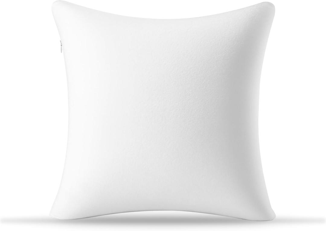 AM AEROMAX 16 16 Throw Pillow Memory Foam Pillow Insert - Square Accent Pillow for Decorative Cushion Bed Couch Sofa - Non-Deforming Over Time (White)