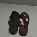 Men's Leather Slip On Slides Sandals Comfortable Lightweight Open Toe Anti-Slip Flat Summer Casual Slippers Indoor Outdoor Walking Beach Sandals (12, Brown)