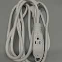3 Prong Power Extension Cord with Multiple Outlets 10 FT, 16/3 Gauge Multi 3 Outlet Wire, 90 Degree Angled Male Plug, 16 AWG Grounded Wire (13A 125V 1625W), ETL Listed, White Cable with 25 Cable Ties