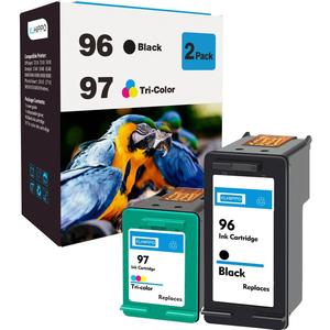 96 97 Ink Cartridges Combo Pack Replacement for HP 96 97 Ink Cartridge for DeskJet 6940 6988 6980 Photosmart 8050 2610 OfficeJet 7310 7210 Printer Ink 96/97, 1 Black C8767WN, 1 TriColor C9363WN