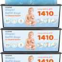 90 Bags Diaper Pail Refills Bags Compatible with Genie Easy Roll Signature & Platinum Diaper Pails | 7-Layer OdorLock Technology | Up to 10 Months Use,3 Pack