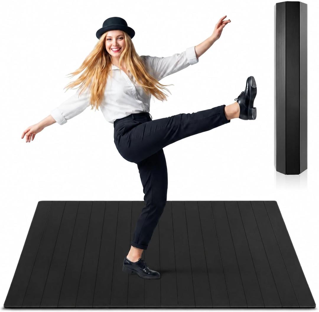 Foldable Tap Dance Floor Mat for Tap Dancing 3.22 x 4 ft