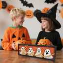 Cute Halloween Decor, Wooden Halloween Table Centerpiece Decorations for Home, Indoor Home Decorative Signage Shelf Desk Fireplace Mantle Rustic House Decor(G03)