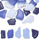 PATIKIL 250g/0.55LB Irregular Ceramics Mosaic Tiles, 0.79"-1.57" Mosaic Stained Tile Broken Porcelain Pieces Stones Bulk for DIY Craft Making Vases Home Decoration, Dark Light Blue