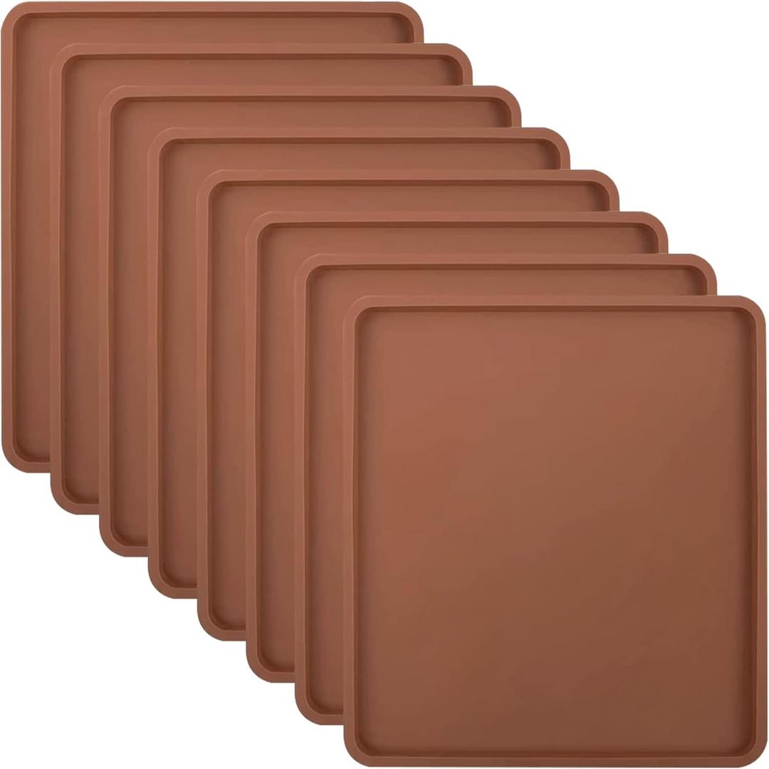8Pcs Silicone Dehydrator Trays - Nonstick Silicone Drye Mats with Edge , Compatible with Cosori CP267-FD, Multi-purpose Reusable for Jerky, Fruit, Meat, Herbs, Vegetables, Crackers