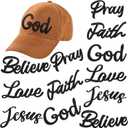 Lyrow 12 Pcs Christian Embroidered Iron on Patches 4-6 Inch Christian Patches Bulk Easter Motivational Religious Sew On Applique for Clothes Backpack Hat DIY Accessories, 6 Styles(Black)