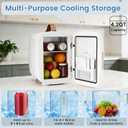NEWBULIG Mini Fridge for Bedroom, Office & Car, Portable 4L/4.23QT Mini Refrigerator for Skincare with Handle, Ultra-Quiet Energy-Saving Compact Cooler for Drinks, Food, Skincare & Makeup, 12V AC/DC