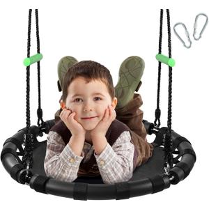 Tree Swing with PP Mat - Durable, Safe, and Easy to Install, Outdoor Saucer Swing for Yard, Garden, Playground, Park (24 inches Diameter) Tree Swing with PP Mat - Durable, Safe, and Easy to Install, Outdoor Saucer Swing for Yard, Garden, Playground, Park (24 inches Diameter)