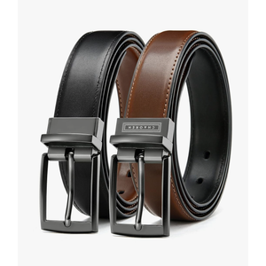 CHAOREN Boys Belt, Most Size Kids 1 1/4" Dress Reversible Belt for Youth - One Leather Belt Two Style, size Medium