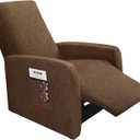 3 Pieces Plush Fabric Extra Small Recliner Chair Covers Stretch Recliner Slipcover for Lazy Boy Wide Recliner Chair Washable (Chocolate) (S 1 Seater)